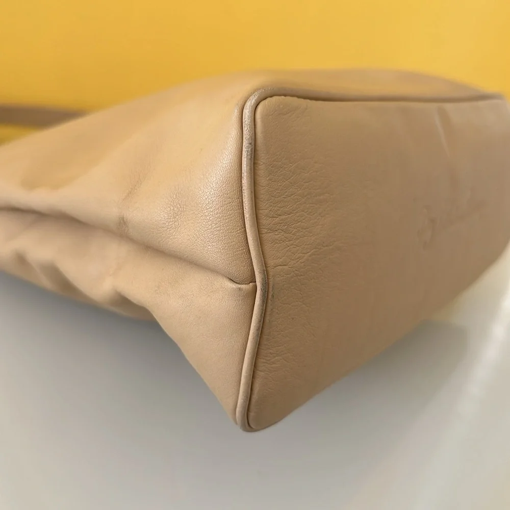 Paloma Picasso Vintage Beige Leather Crossbody Shoulder bag